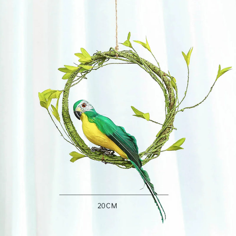 Simulation Bird Parrot Ornaments Artificial Handmade Fake Parrot Balcony Outdoor Courtyard Decorations Garden Landscape Decor